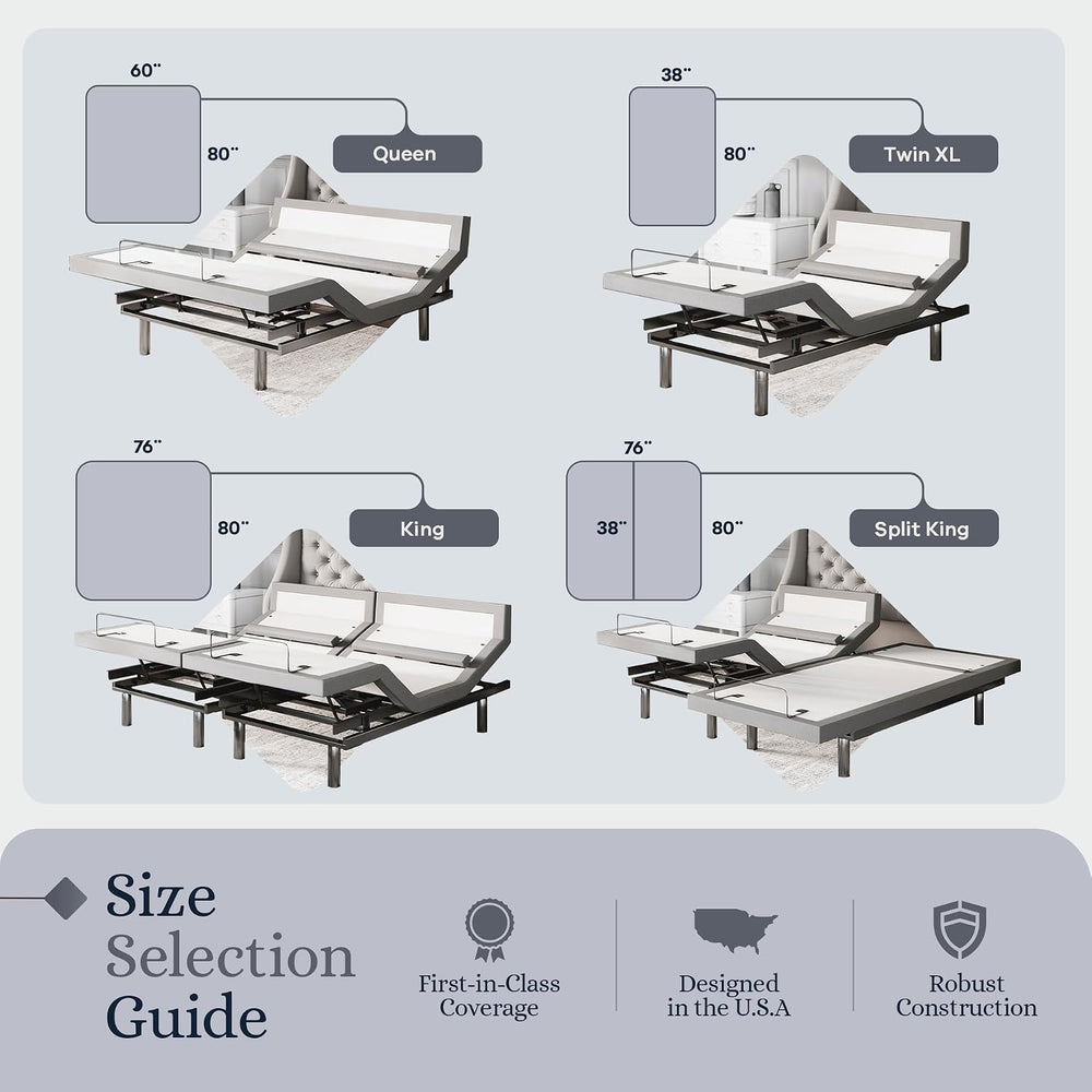 Sven & Son Platinum Adjustable Bed Base Frame + 12 inch Memory Foam Matt ...