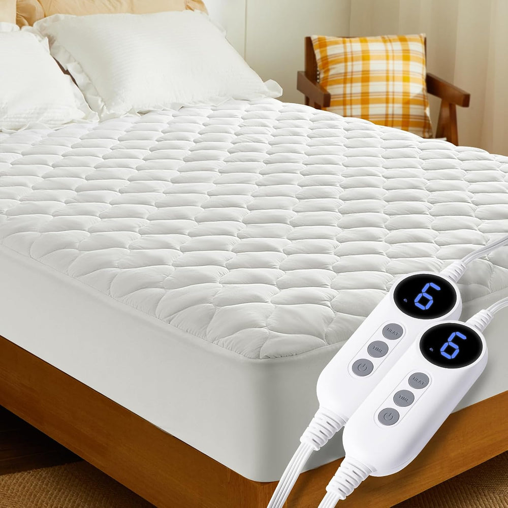 HYLEORY Electric Heated Mattress Pad King Size Dual Control, Fast Heating Bed...