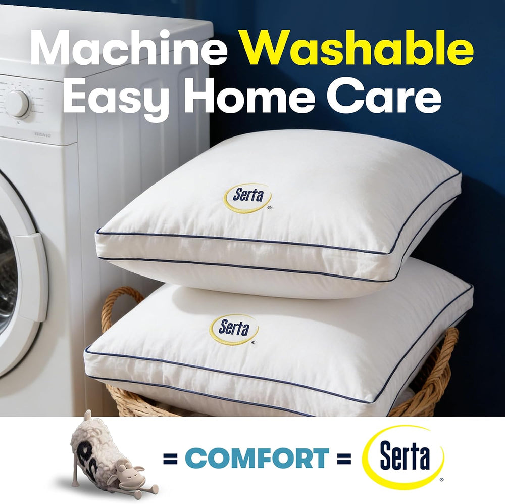 Serta Hotel Bed Pillows Queen/Standard Size Set of 2 Medium Firm Support