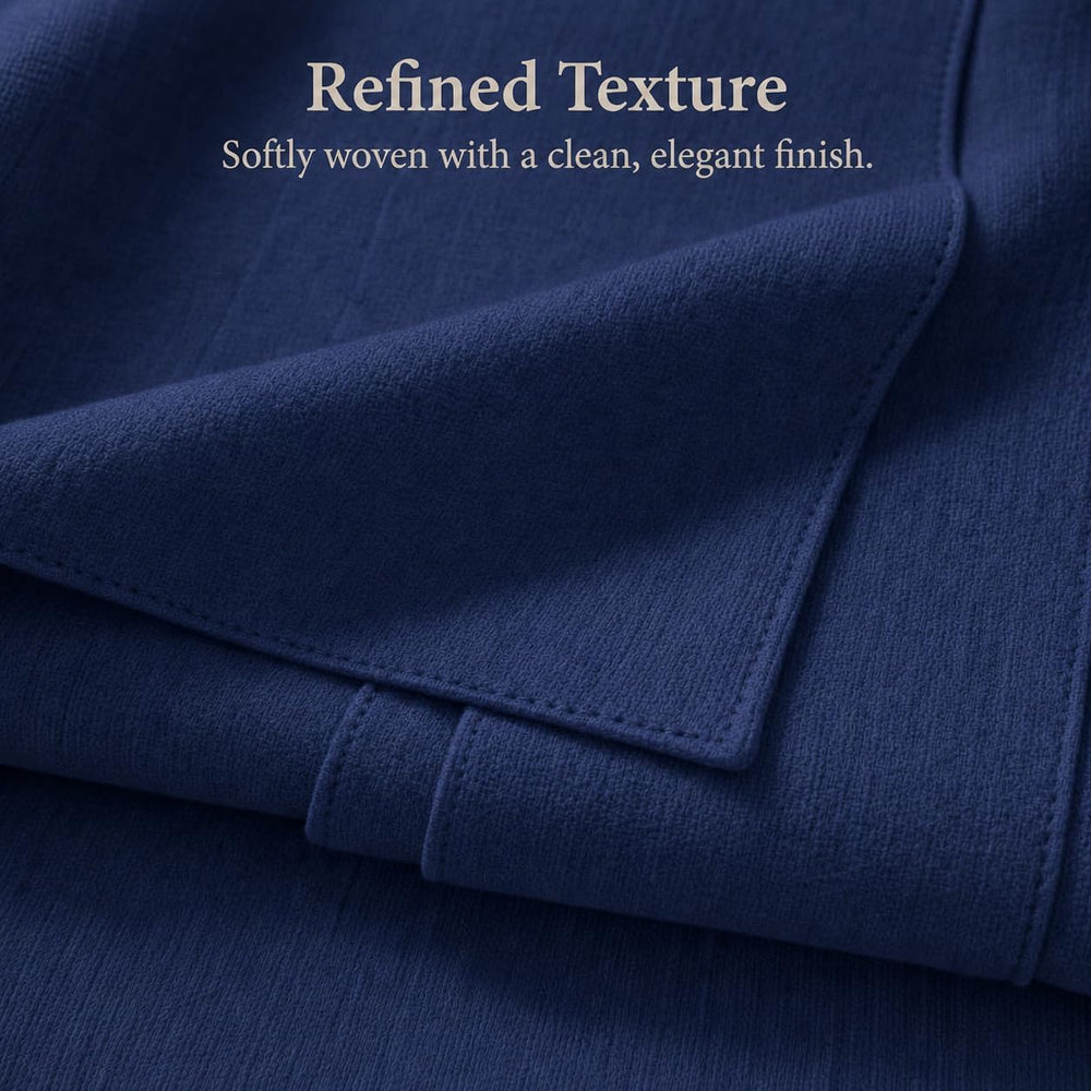 Solid Bed Runner Set,2 Pillow Covers,Navy,94.5x19.7in