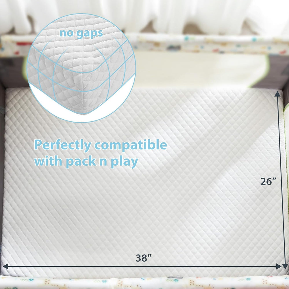LILNAP 3"" Waterproof Pack and Play Mattress, 38""x26&quo...