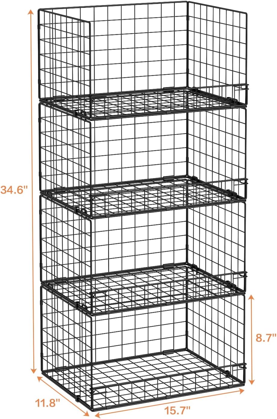 yociyoga 4-tier stackable closet organizers and storage shelves, view 9