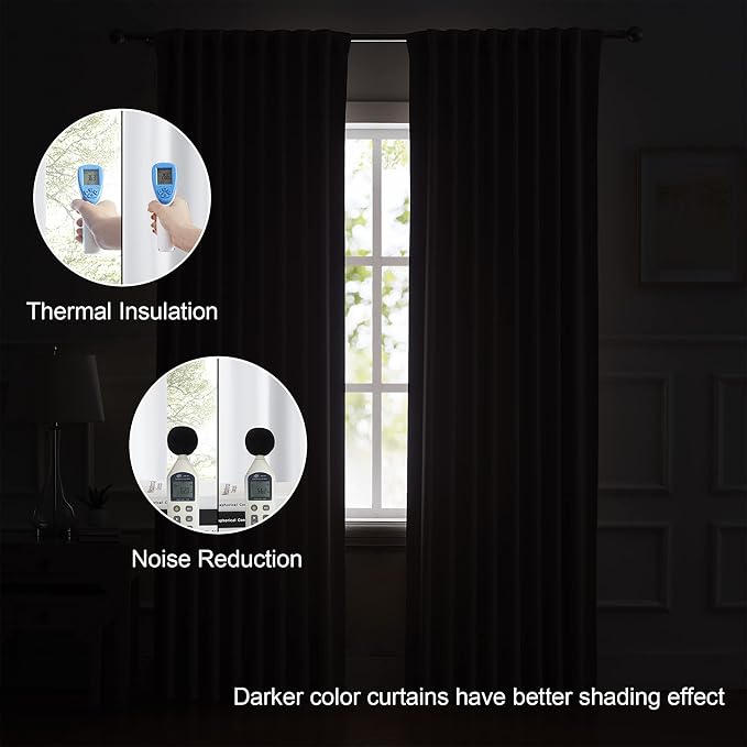 Pure White Curtains 96 Inches Long, Thermal Insulated Window Treatment Panels - Image 6