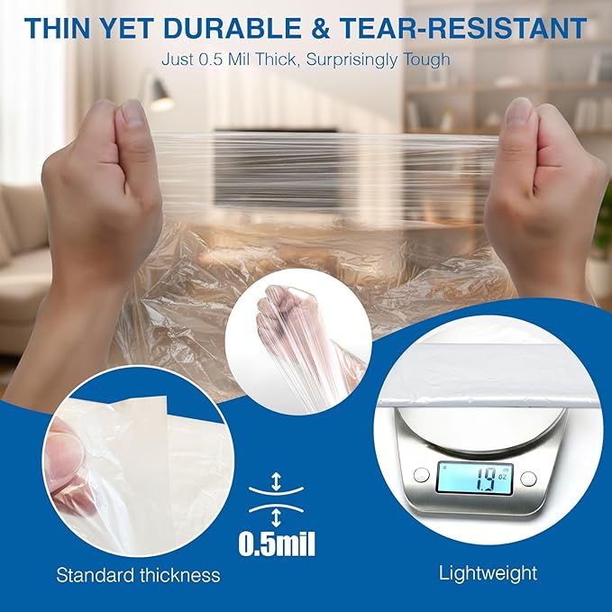 3 Pack Premium Plastic Drop Cloths - Image 7
