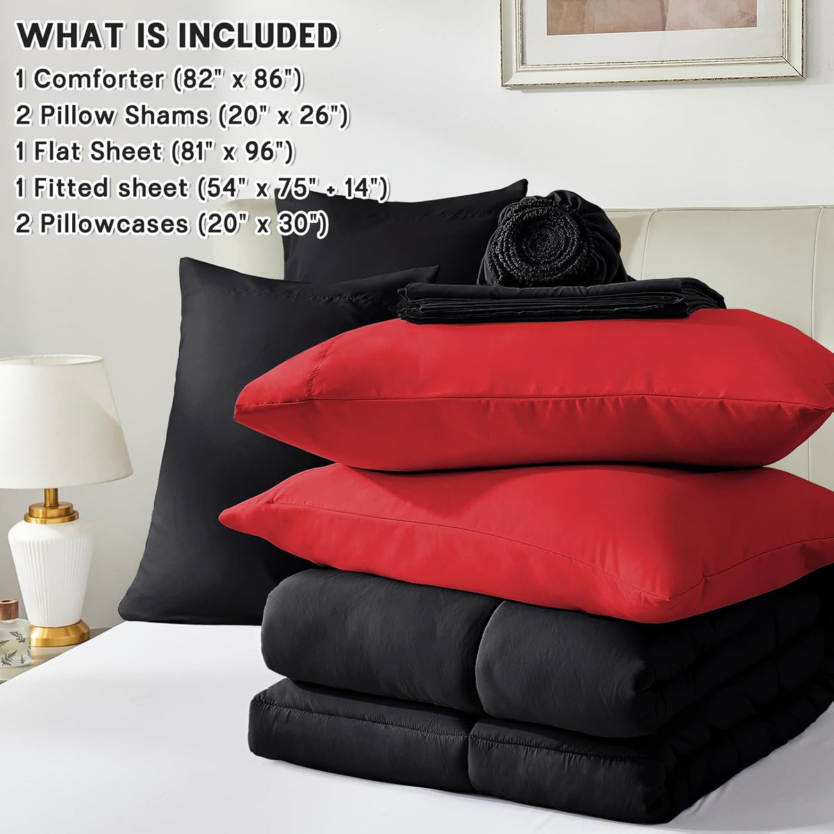 anluoer full size comforter sets 7 pieces, bed on a desk or shelf