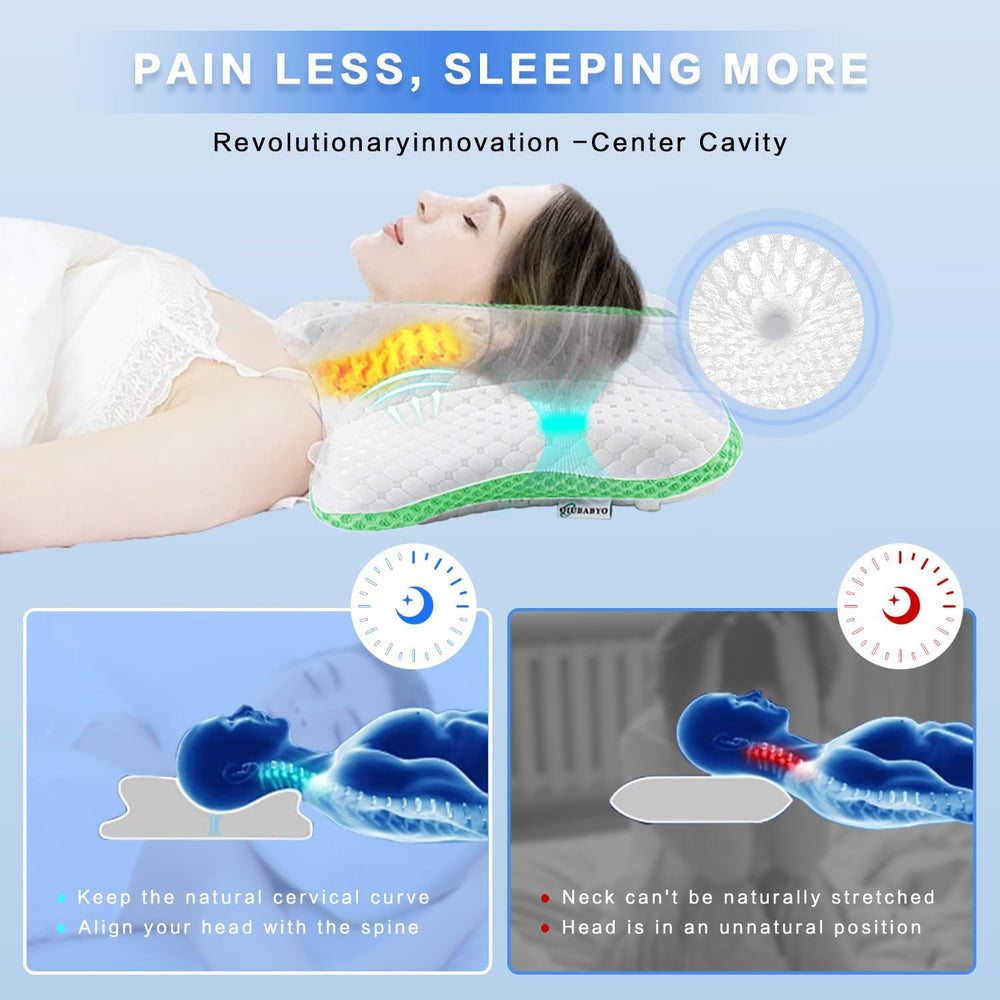 Pain Relief Cervical Pillow for Neck Support,Adjustable Ergonomic Pillow