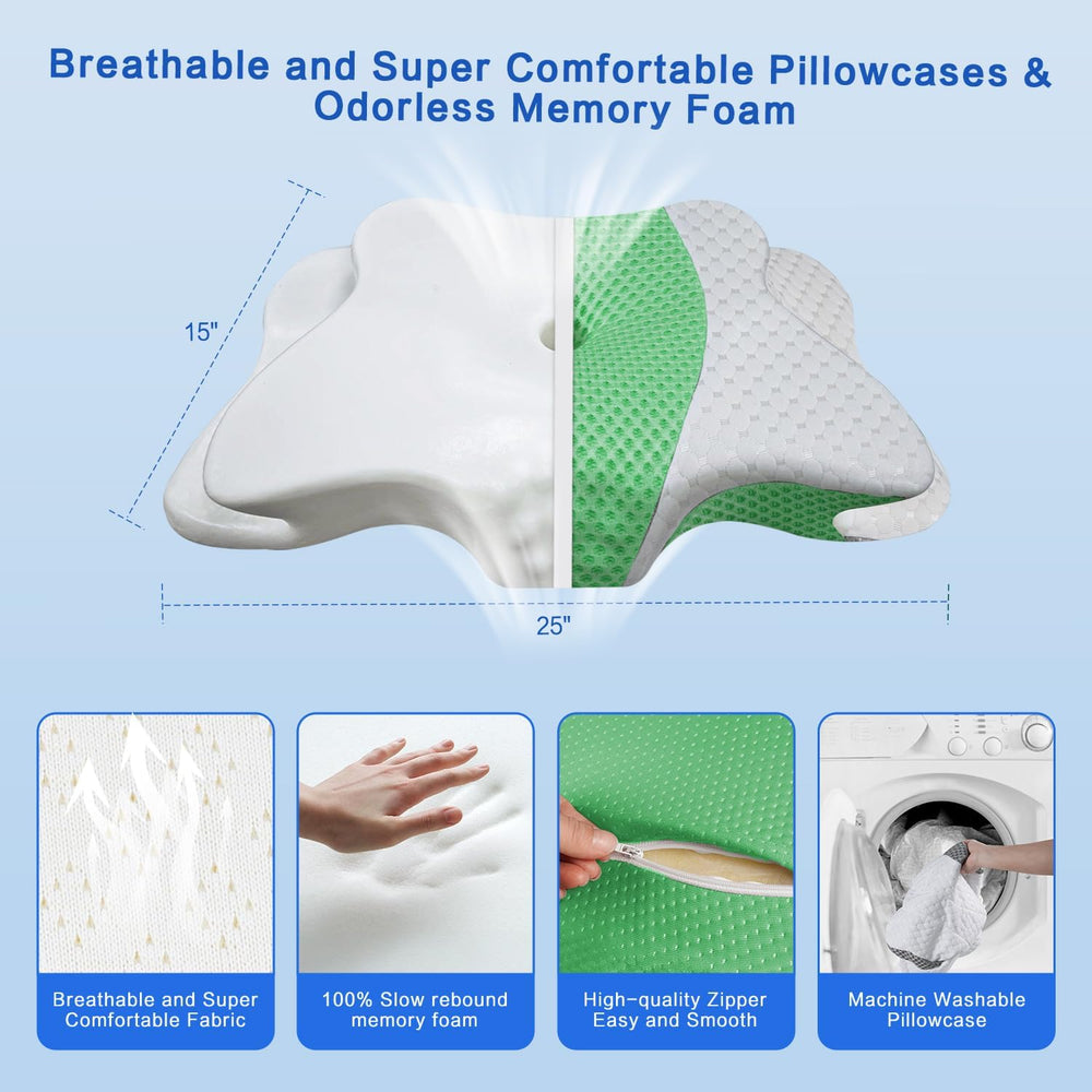 Pain Relief Cervical Pillow for Neck Support,Adjustable Ergonomic Pillow