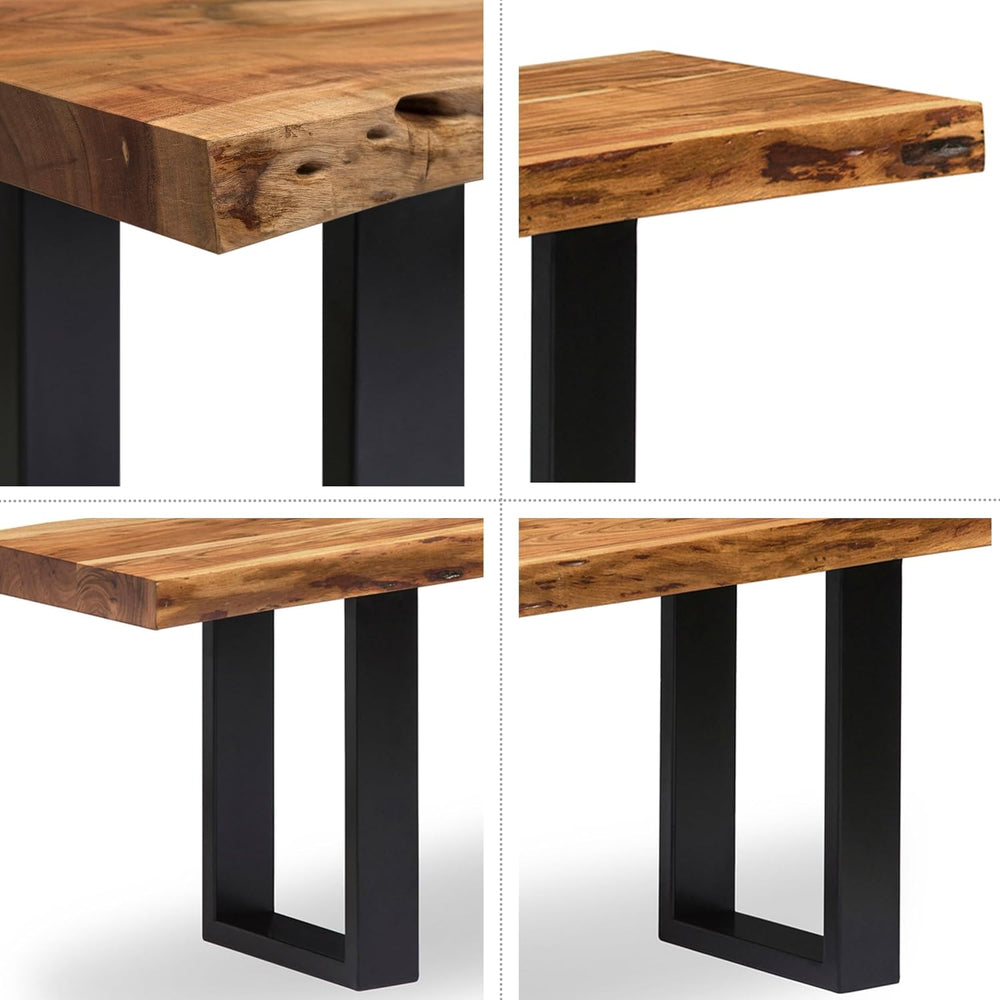Alaterre Alpine Live Edge Solid Wood Rustic Entryway Bench, Natural, 48”