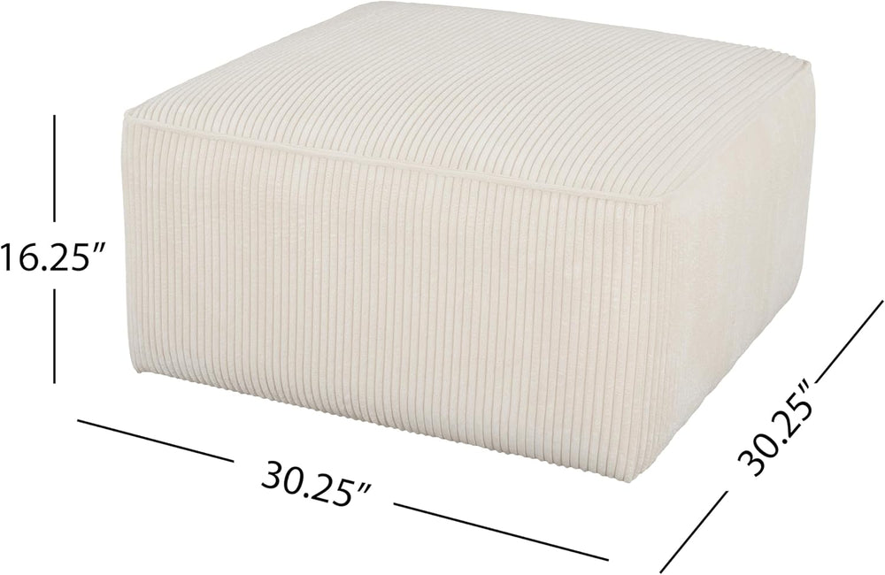Christopher Knight Home Kyle Corduroy Woven Upholstery Square Ottoman, Living...
