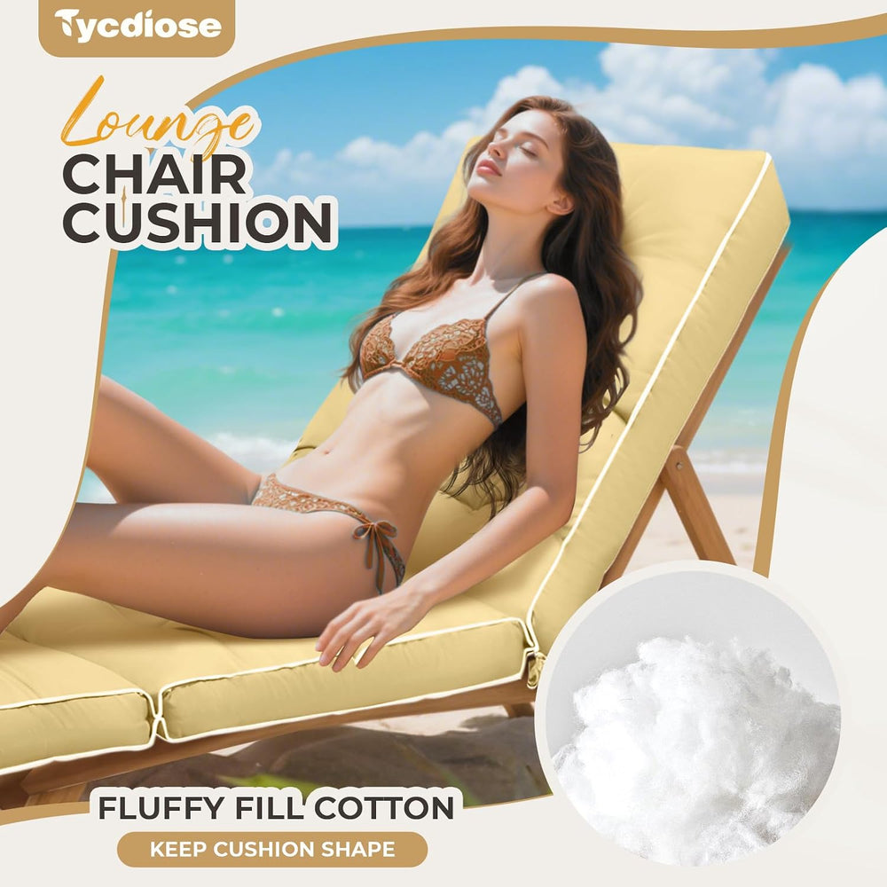Outdoor Chaise Lounge Chair Cushion, Waterproof Non-Slip Patio Chaise Lounge ...