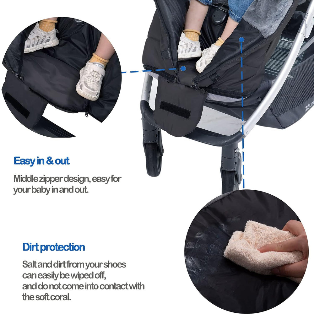 Yobee Universal Fit All Stroller Footmuff, Plush Warm Weatherproof Bunting Ba...