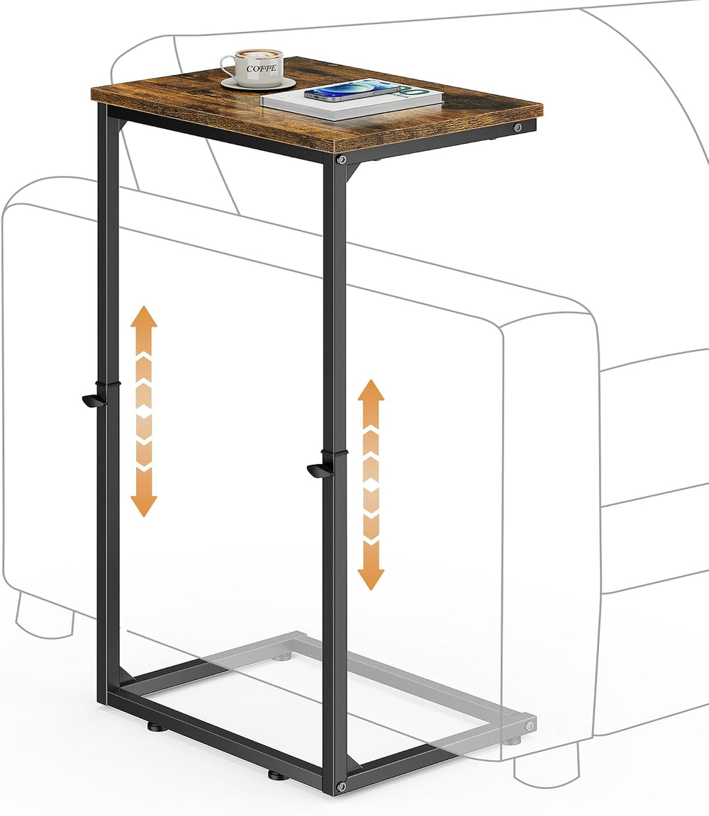 Vagusicc C Shaped End Table for Couch, 33.2'' Tall C Table Adjustable...