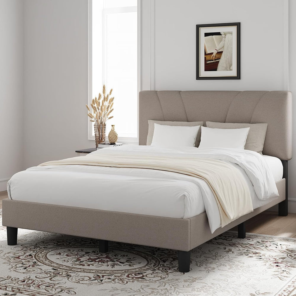 Novilla Full Size Bed Frame with Adjustable Headboard Platform Full Bed Frame...