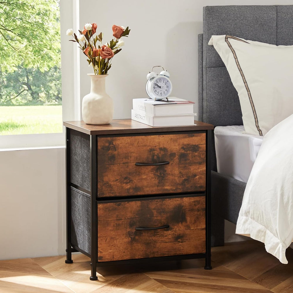 Sweetcrispy Nightstands Set of 2 with 2 Storage Drawer, Small Dresser