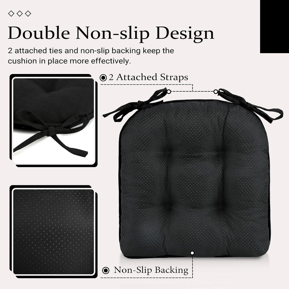 Wellsin Chair Cushions for Dining Chairs, Non-Slip Kitchen Chair Pads with Ti...