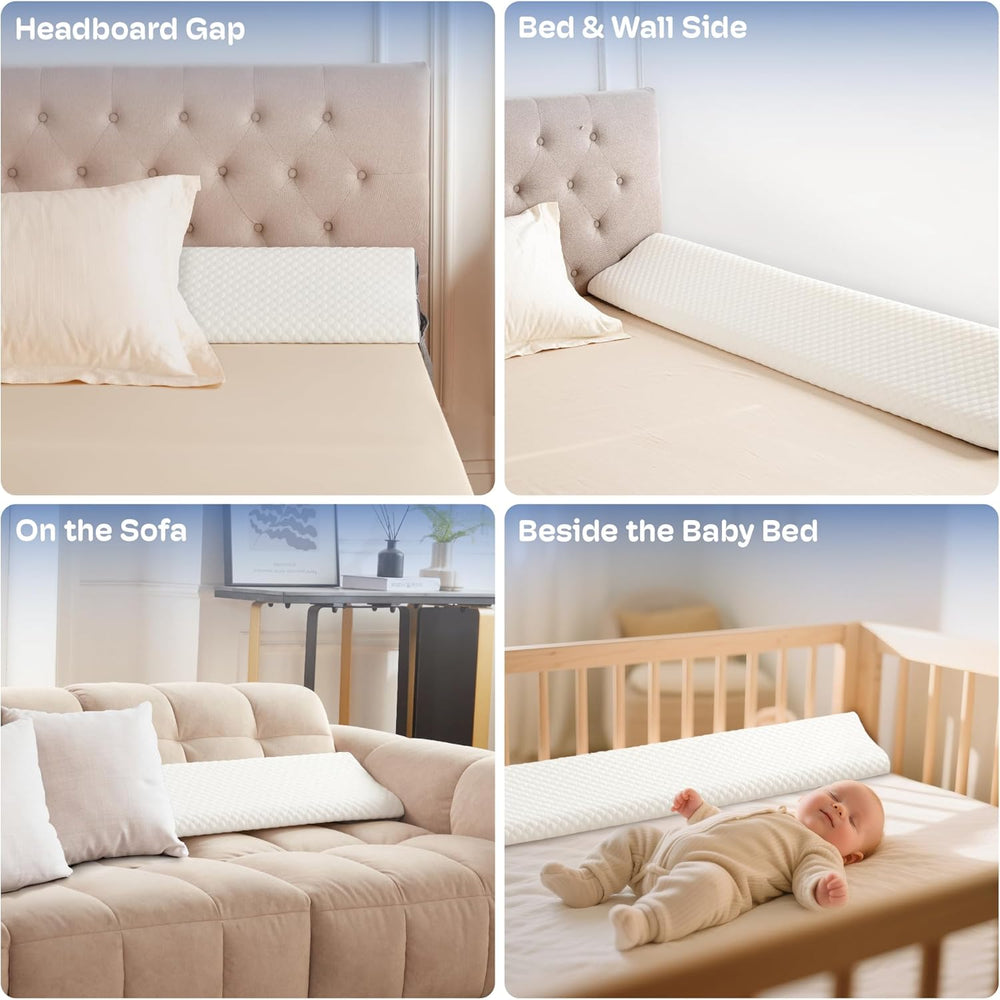 King Size Bed Wedge Pillow Headboard, Pillow Wedge for Headboard Gap(0-8")