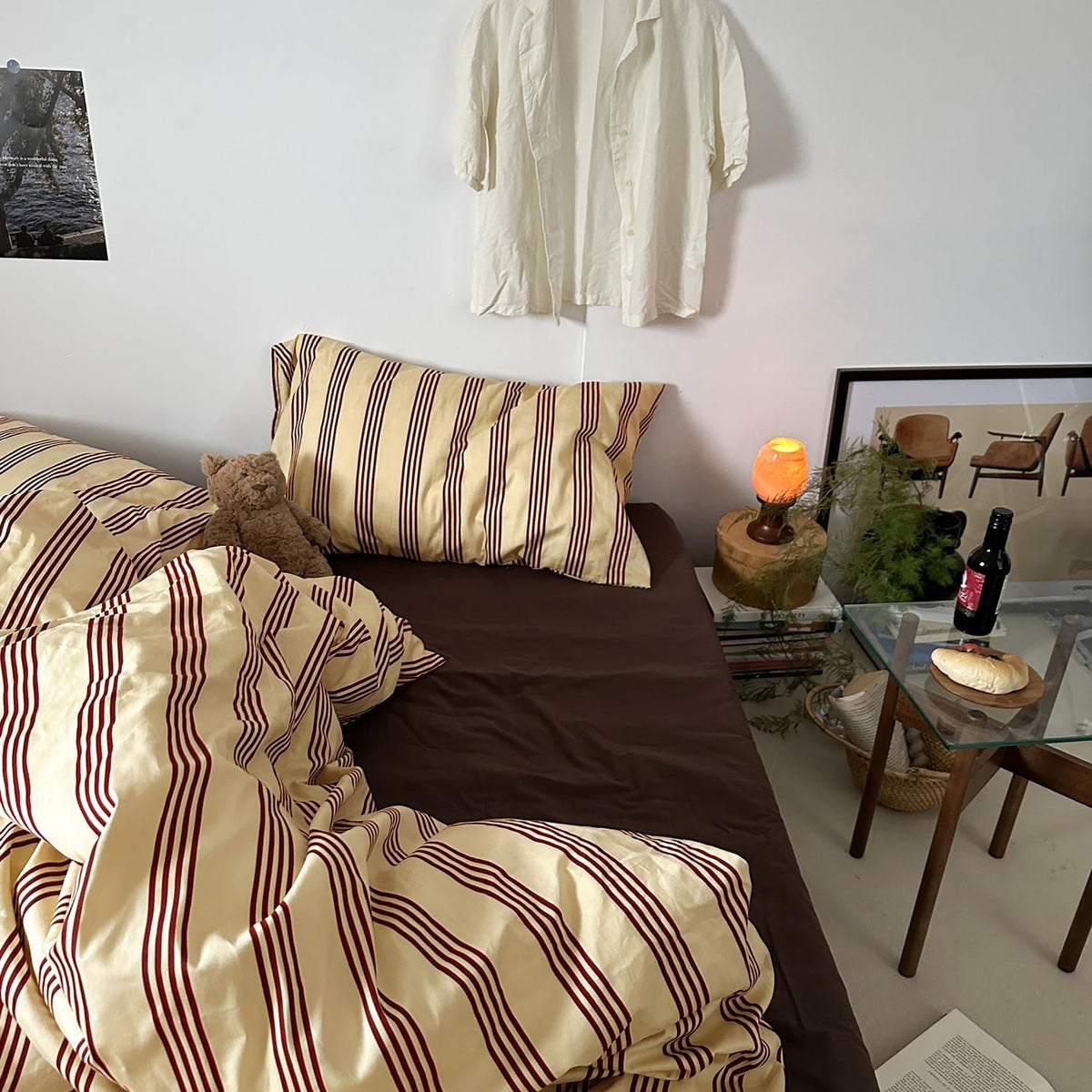 mixinni retro striped duvet cover set queen, package contents