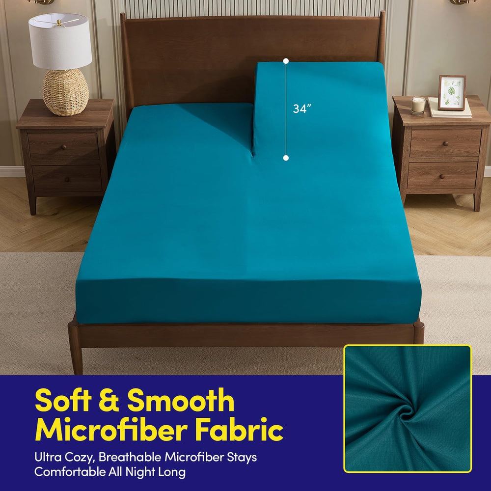 Split Head King Sheets Set for Adjustable Beds 4 Piece Flex Top Bed Sheets – ...