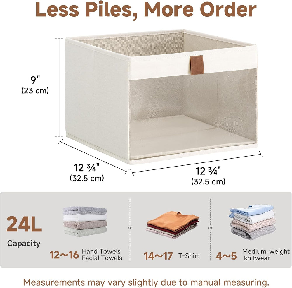 StorageWorks Closet Organizer Bins with Clear Window, Beige
