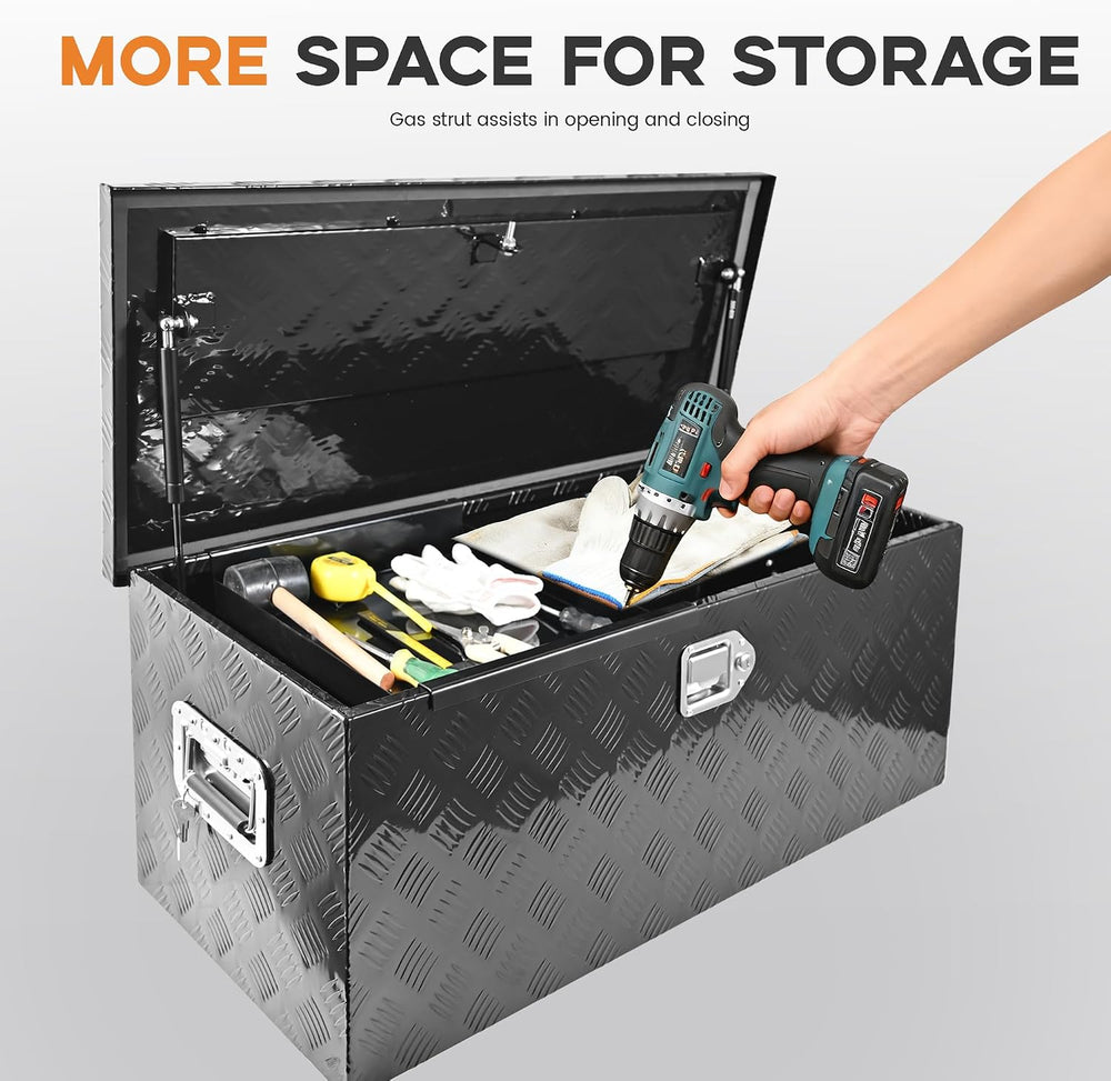 36 Inch Truck Bed Tool Box Aluminum Heavy Duty Trailer Tool Box with Sliding ...
