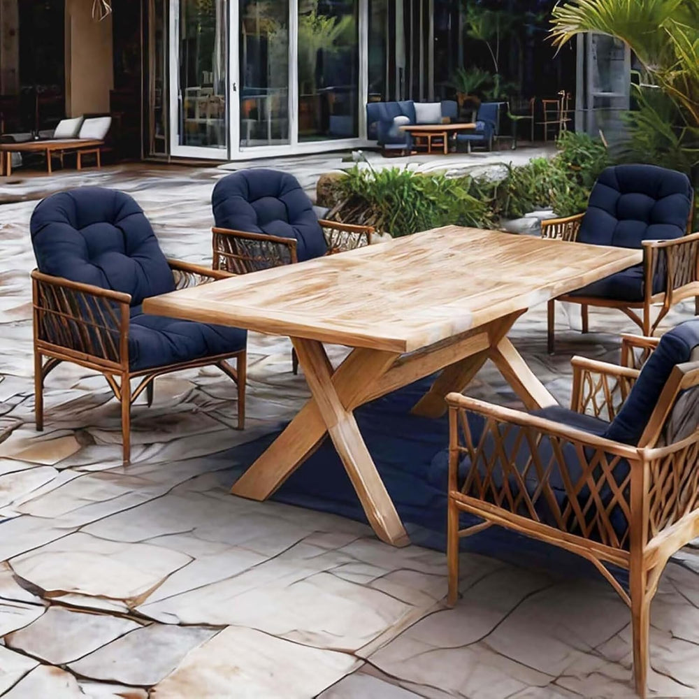 Dark Green Outdoor Wicker Seat Cushion for Patio Furniture