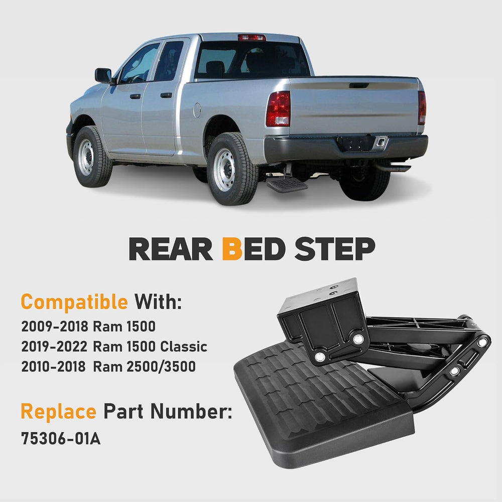 75306-01A Rear Bed Step Compatible with 2009-2018 Dodge Ram 1500, Ram 2500/35...