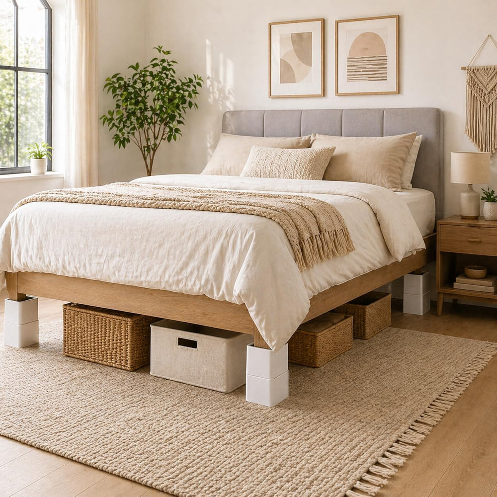 3 or 6 Inch Adjustable Bed Risers, 8 Pack