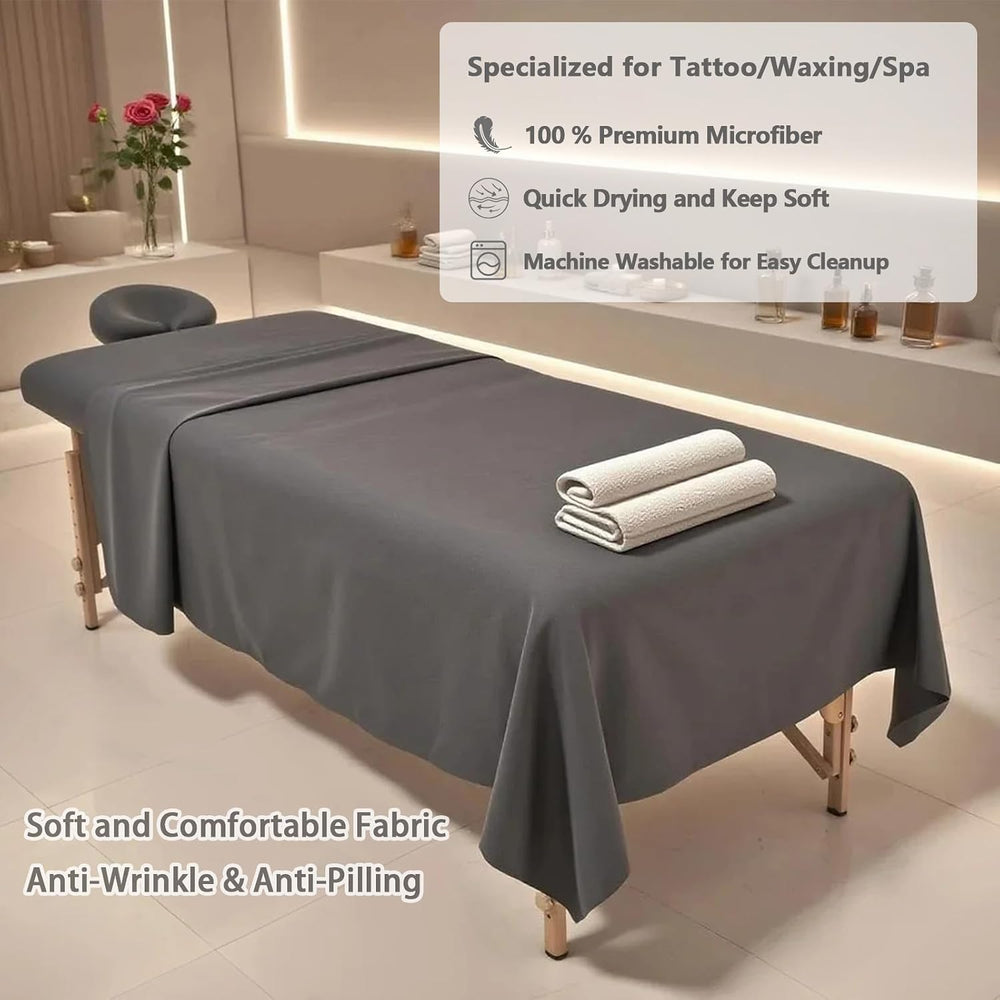 2 Sets Extra Thick Massage Table Sheets Sets Soft Premium Microfiber 3 Piece ...