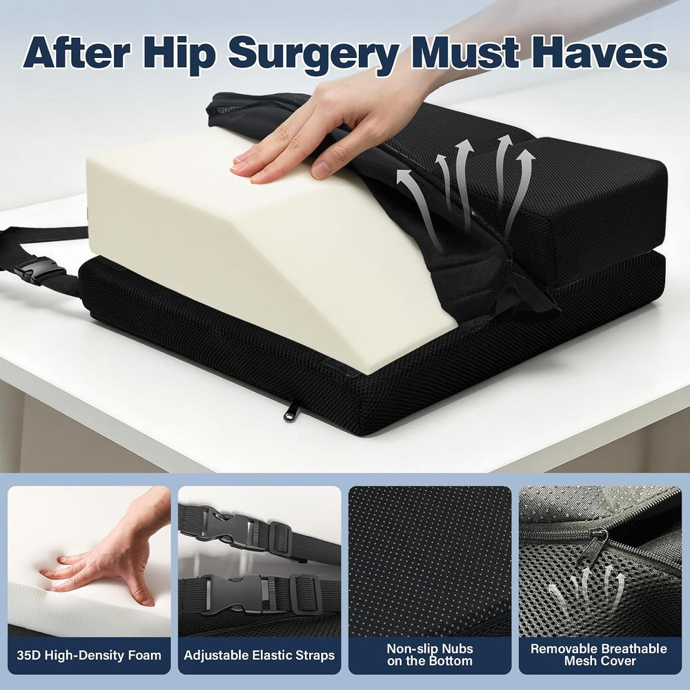 Adjustable Post Hip Surgery Cushion for Right Left, Wedge Hip Replacement Pil...
