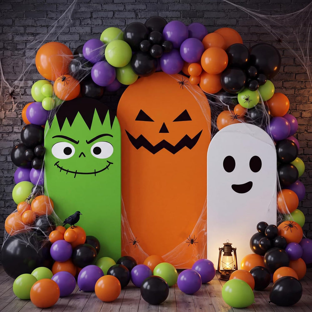 Moukeren 3 Pcs Halloween Arch Cover 4ft 5ft 6ft Pumpkin Ghost Theme