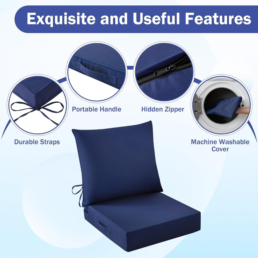 IASEAHK Outdoor Chair Cushions, 24 x 24 Inch Outdoor Cushion for Patio Furnit...