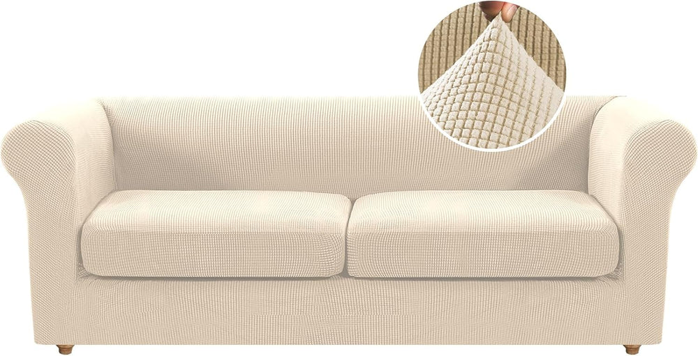H.VERSAILTEX 3 Pieces Stretch Chesterfield Sofa Covers for 2 Cushion Couch Mi...