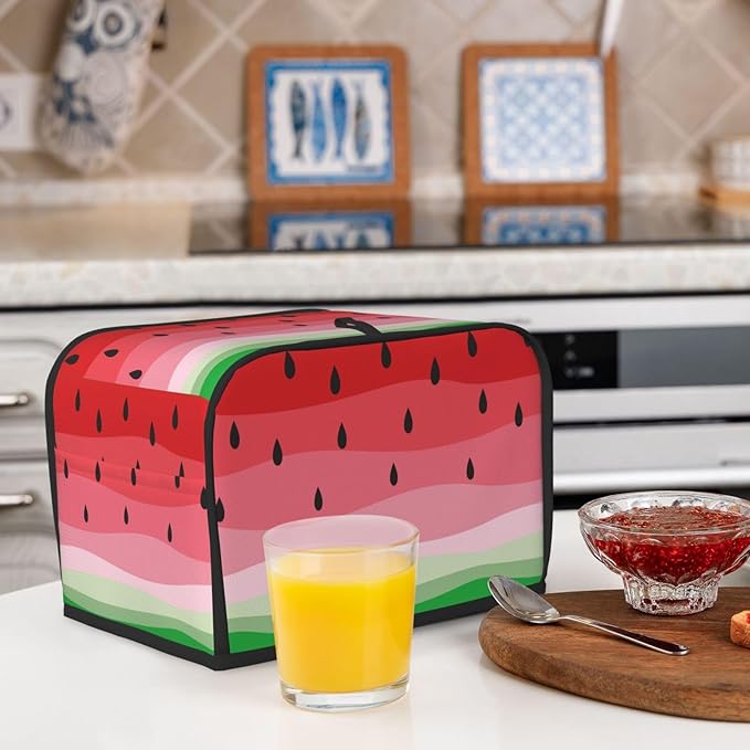 Cute Fruit Red Green Watermelon 2 Slice Toaster Cover, Waterproof Toaster Dust - Image 7