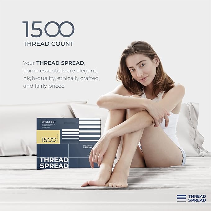 THREAD SPREAD Egyptian Cotton Sheets King Size - Image 8