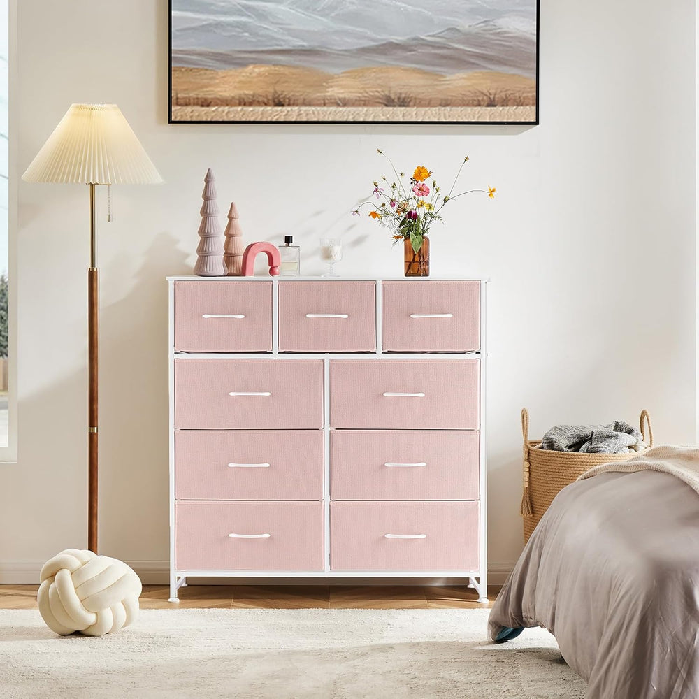 DUMOS 9 Drawer Dresser for Bedroom, Storage Organizer Chest of Drawers
