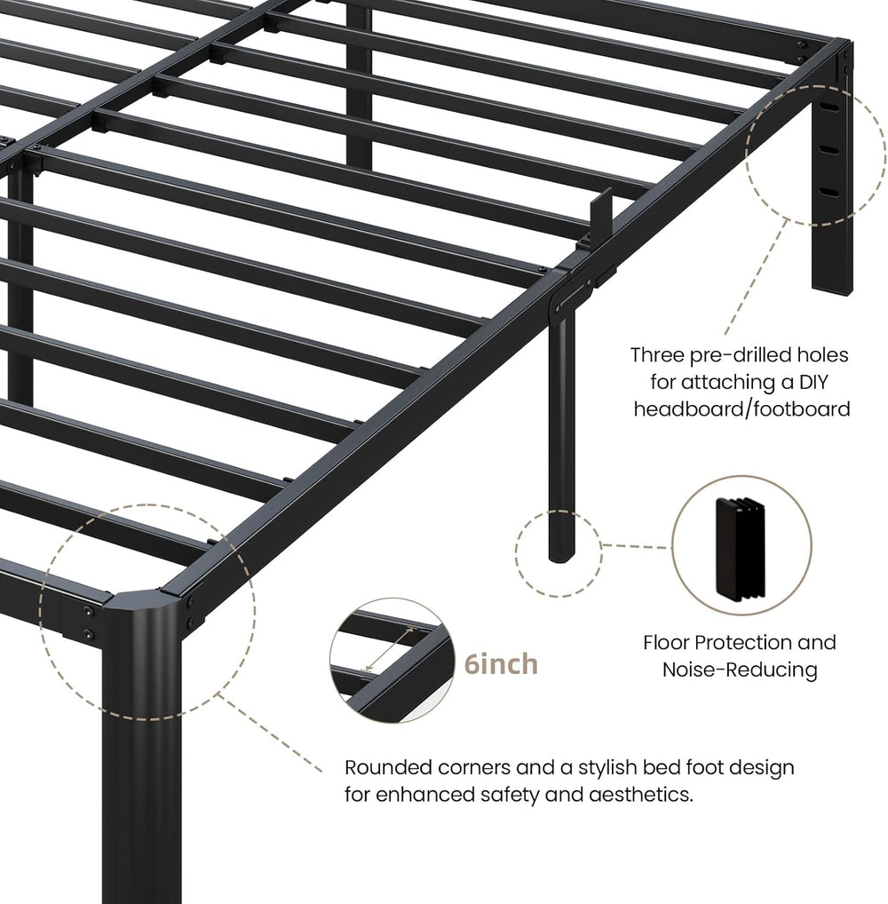 Metal Bed Frame Full Size, 14 Inch Heavy Duty Platform with Storage Space