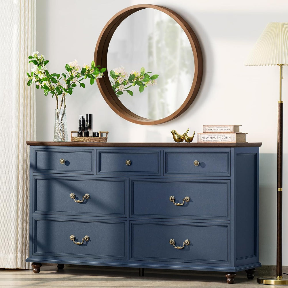 Joaxswe Farmhouse 54" 7 Drawers Dresser for Bedroom, Wide Chest of Drawe...