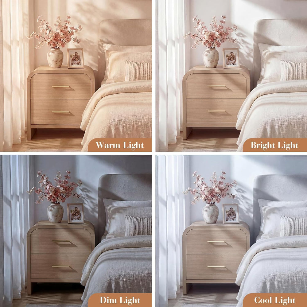 3-Piece Bedroom Set, Curved 6-Drawer Dresser&2-Drawer Nightstands
