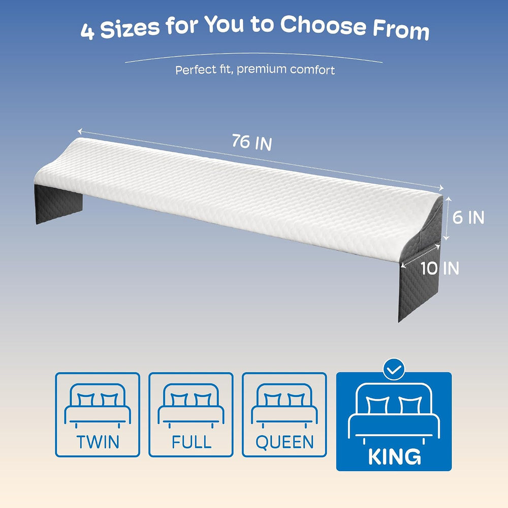 King Size Bed Wedge Pillow Headboard, Pillow Wedge for Headboard Gap(0-8")