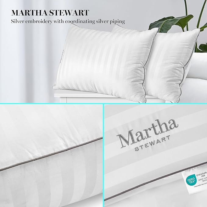 Martha Stewart Hotel Collection Pillow 500 Thread Count Damask Stripe - Image 7