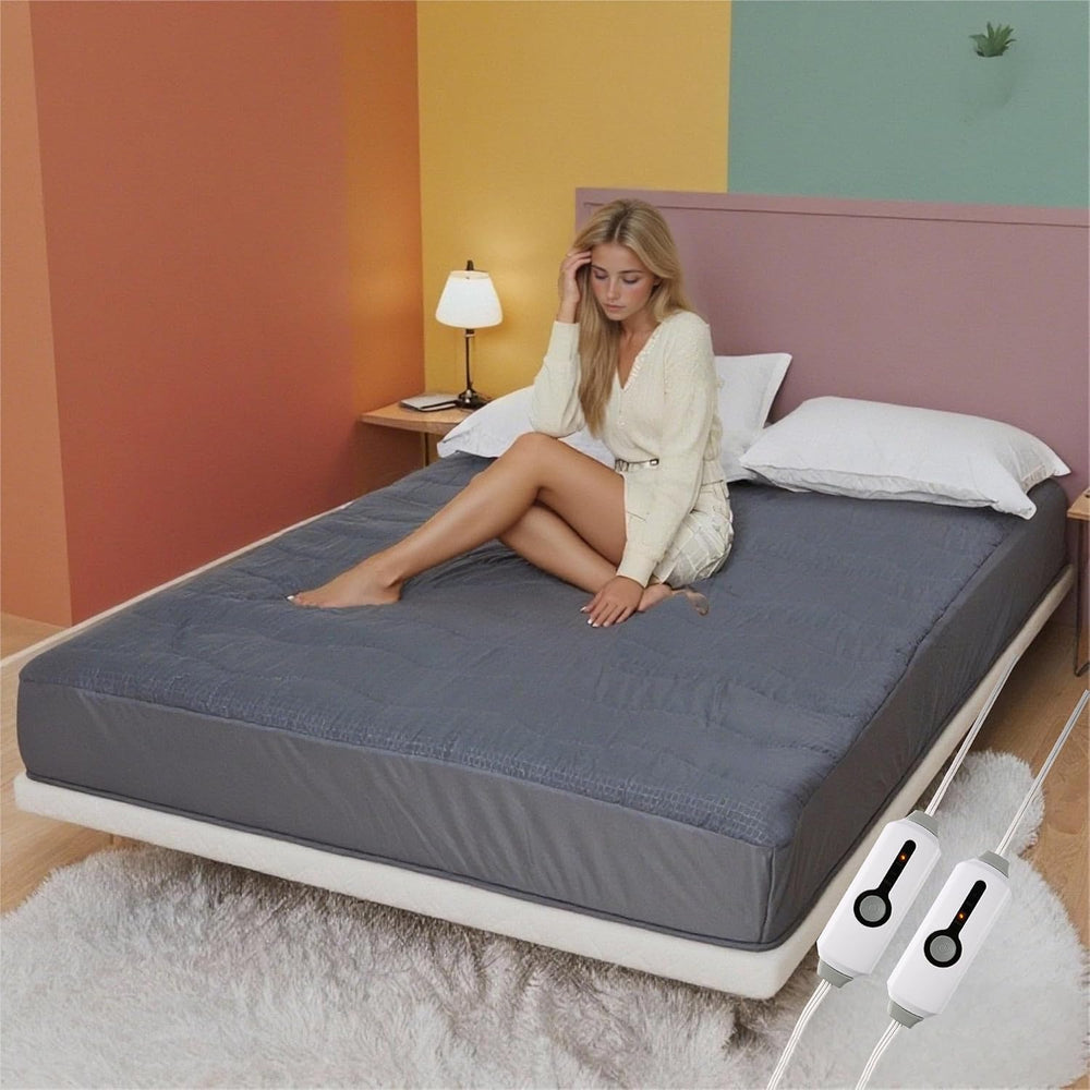 Electric Mattress Pad King Size 78"x80", Gray