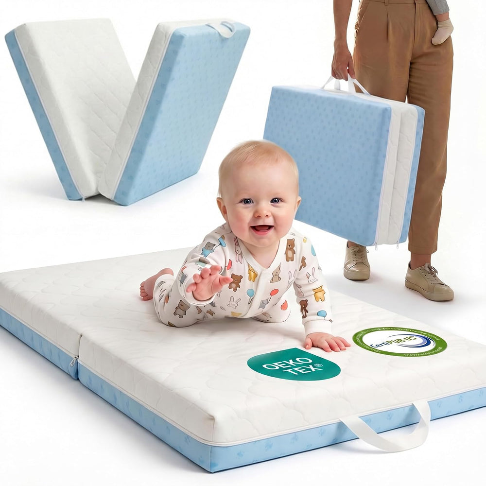2026 New Pack and Play Mattress Pad, Bi-Fold Memory Foam 38x26x3
