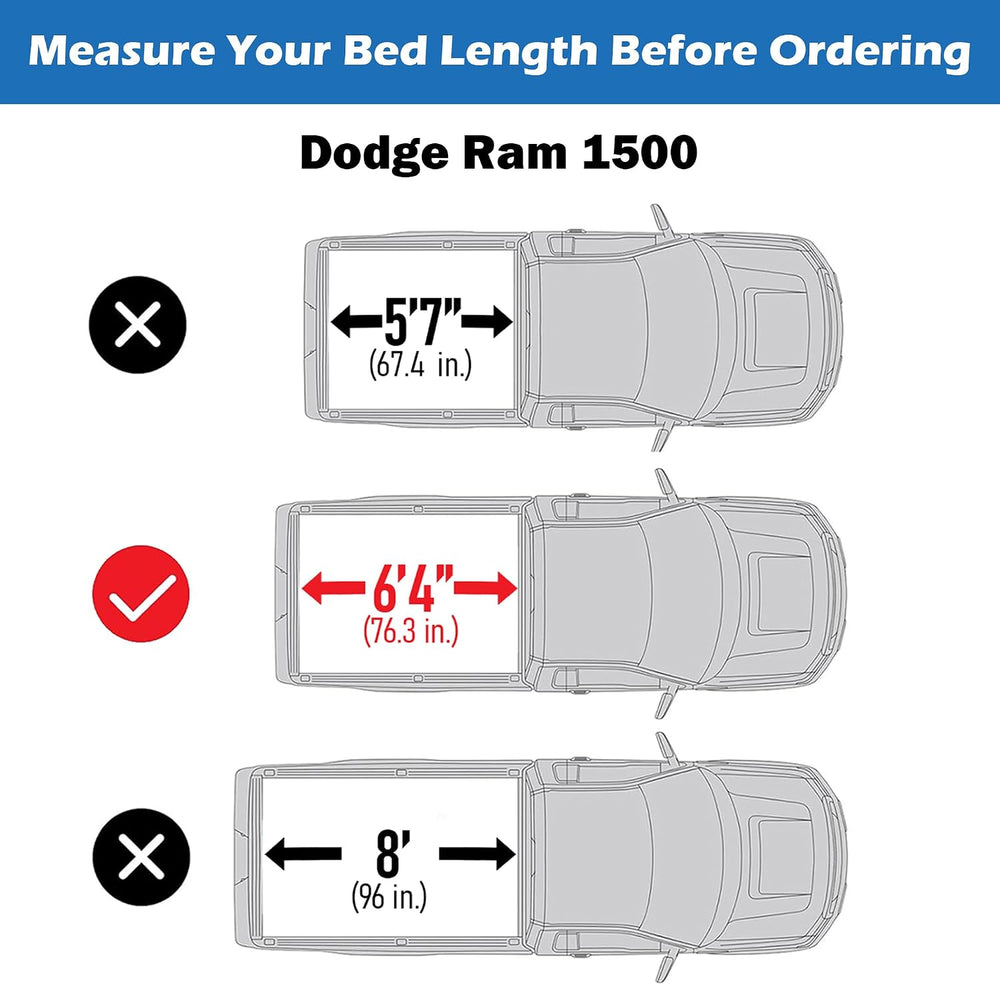 Retractable Tonneau Cover Fits 2019-2026 Dodge Ram 1500