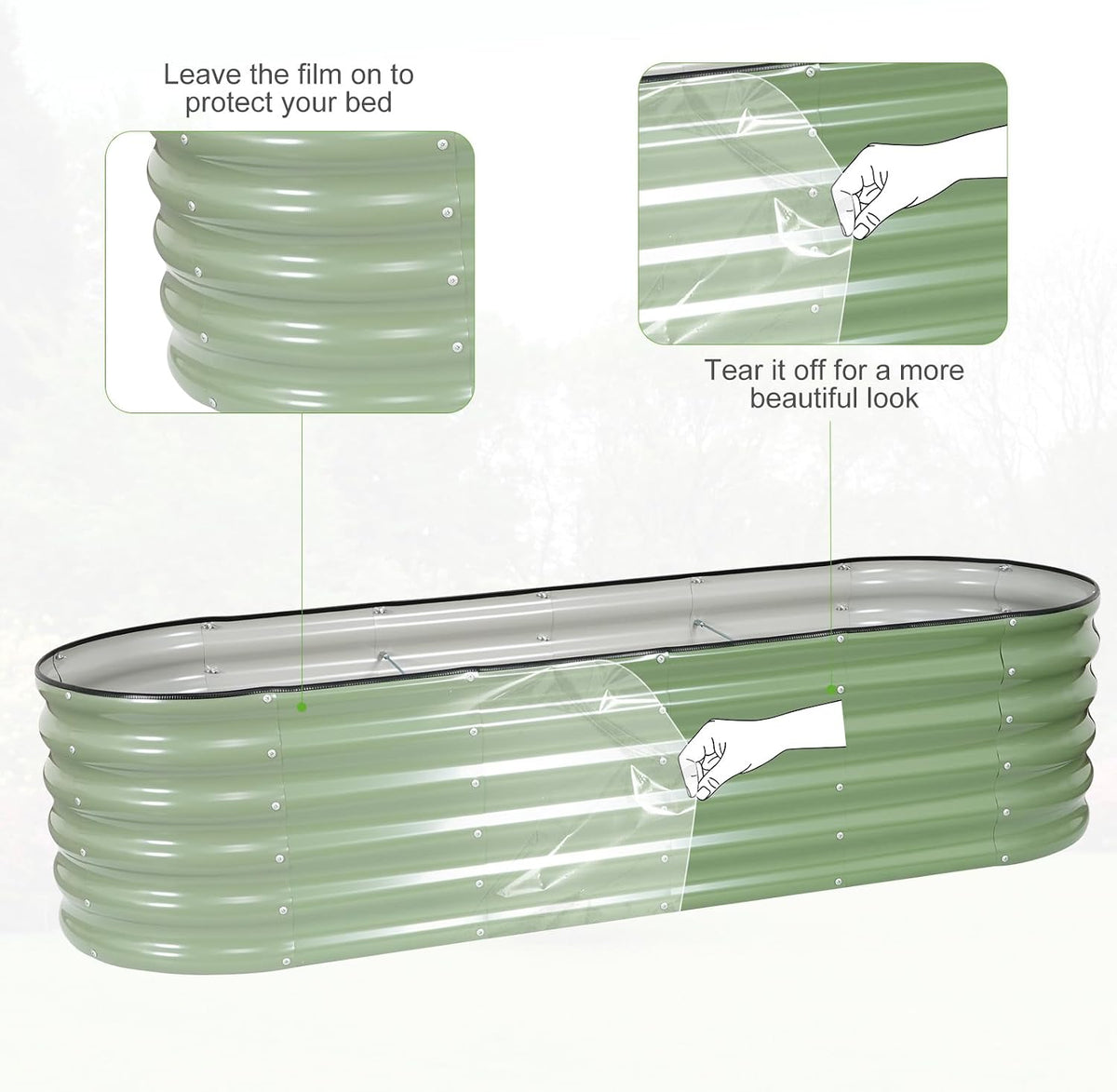 galvanized raised garden bed - 2 pcs 6x2x1.4ft on a desk or shelf
