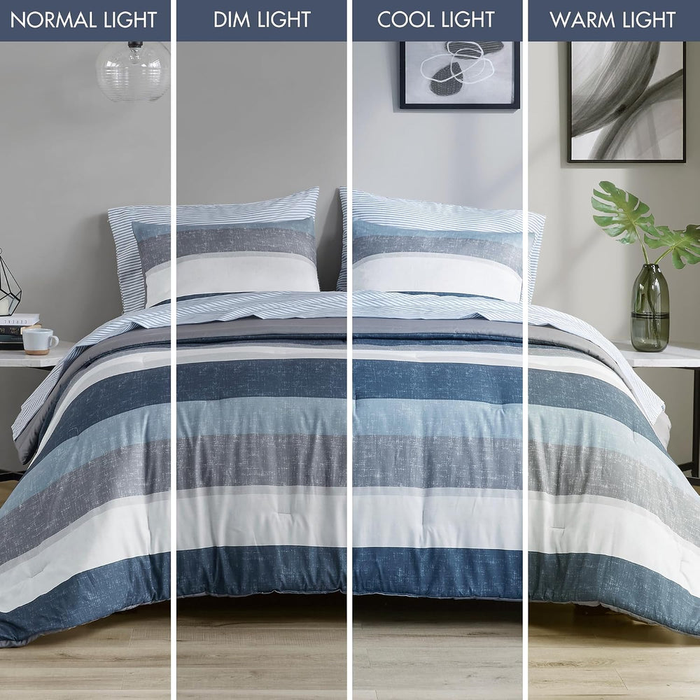 Madison Park Essentials Jaxon Bed in a Bag Comforter Set with Sheet, Printed ...