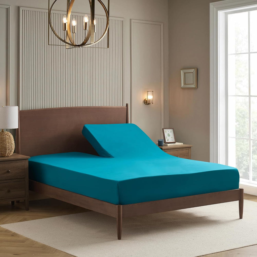 Split Head King Sheets Set for Adjustable Beds 4 Piece Flex Top Bed Sheets – ...
