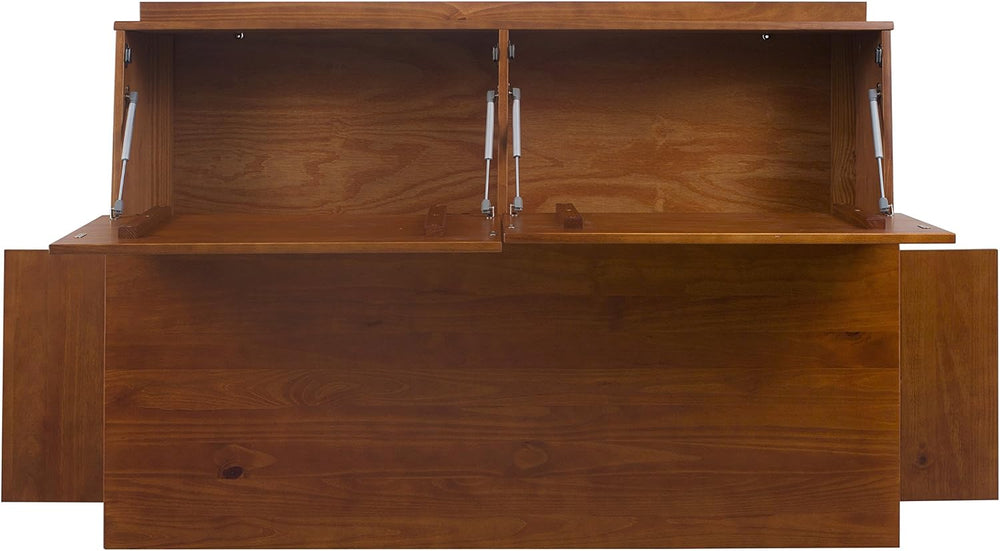memomad Bali Storage Headboard Freestanding, Full Size, Caramel Brown