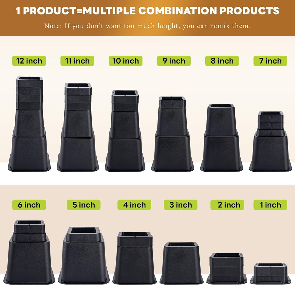 Adjustable Bed Risers 12 Inch
