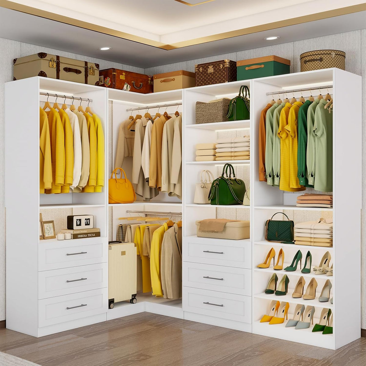 vomavex closet system with 4 sets, 101.9" closet, view 9