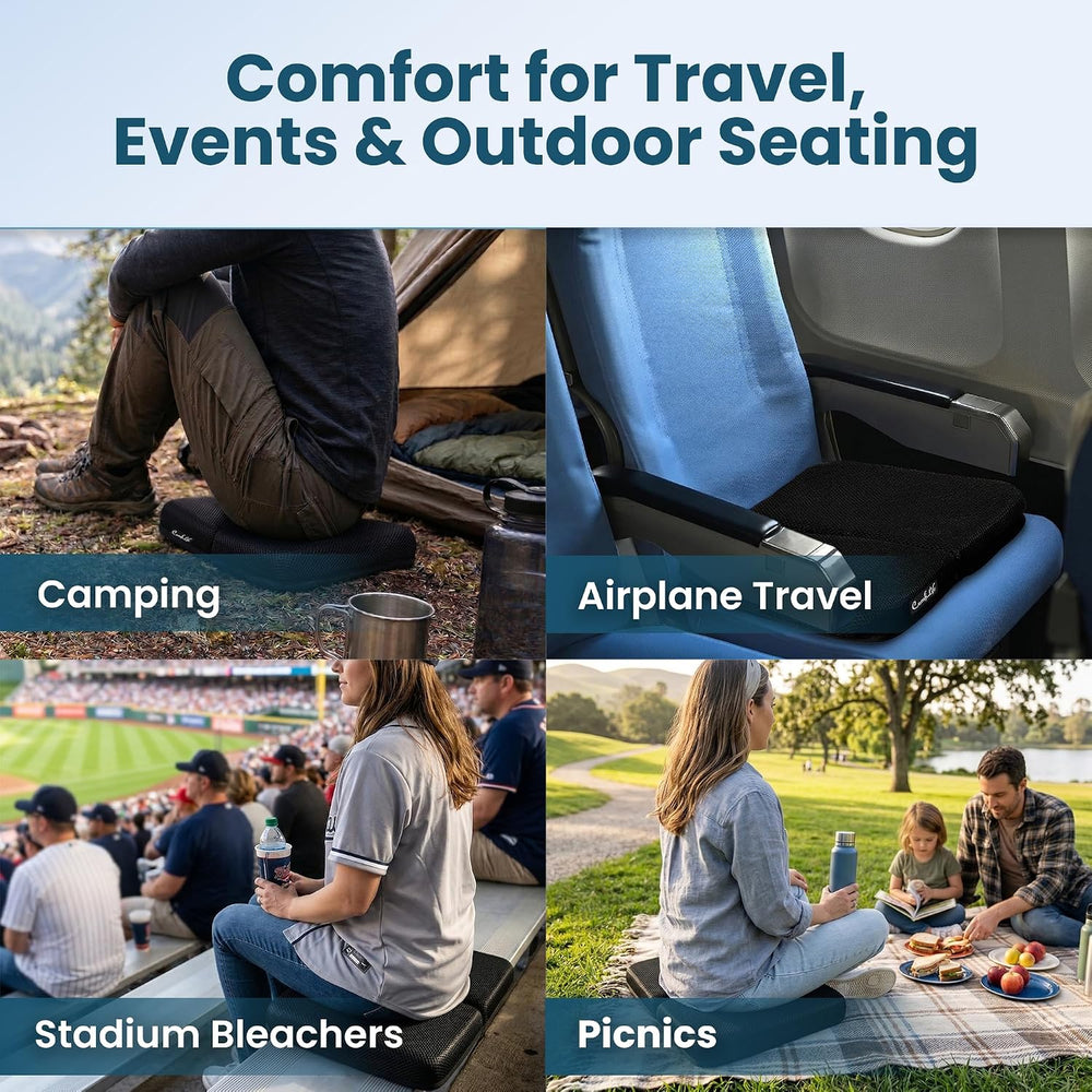 ComfiLife Ergo-Gel + Comfort Foam Airplane Seat Cushion – Travel Seat Cushion...